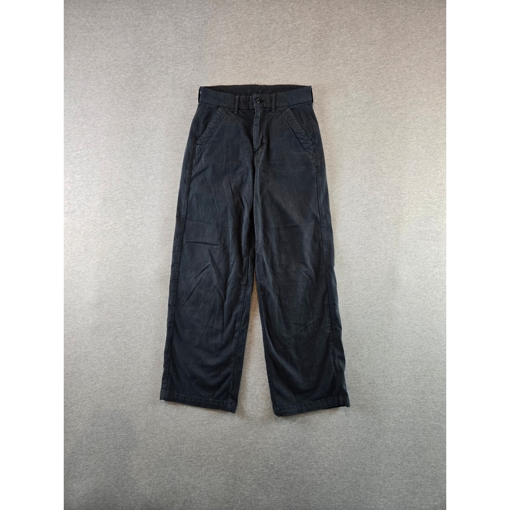 American Eagle Baggy Wide Leg Pants Womens 2S Black‎ Super High Rise Stretch